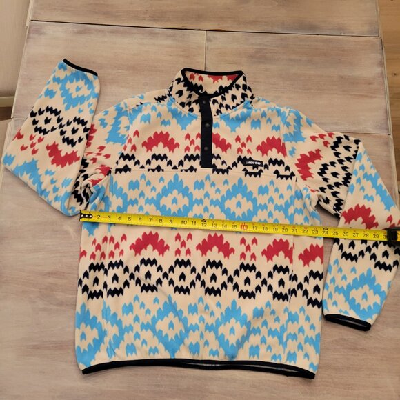 Lands' End Heritage Men's L 42-44 Fleece Jacket 1/4 Snap Neck Print Pullover - Picture 6 of 7